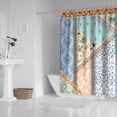 thumbnail image 3 of Waterproof Boho Pieced Patchwork Shower Curtain 72x84 Inch Bohemian Style Polyester Unique Shower Curtain for Bathroom Hotel Home Decor with 12 Plastic Hooks, 3 of 5