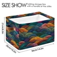 thumbnail image 4 of Yayeee Canvas Storage Basket with Handles for Shelves Fabric Bins Closet Organizer, Colorful Waves Pattern, 4 of 8