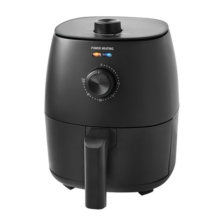Mainstays 2.2 Quart Compact Air Fryer Non-Stick Dishwasher Safe Basket 1150W Black Height of 10.43 in