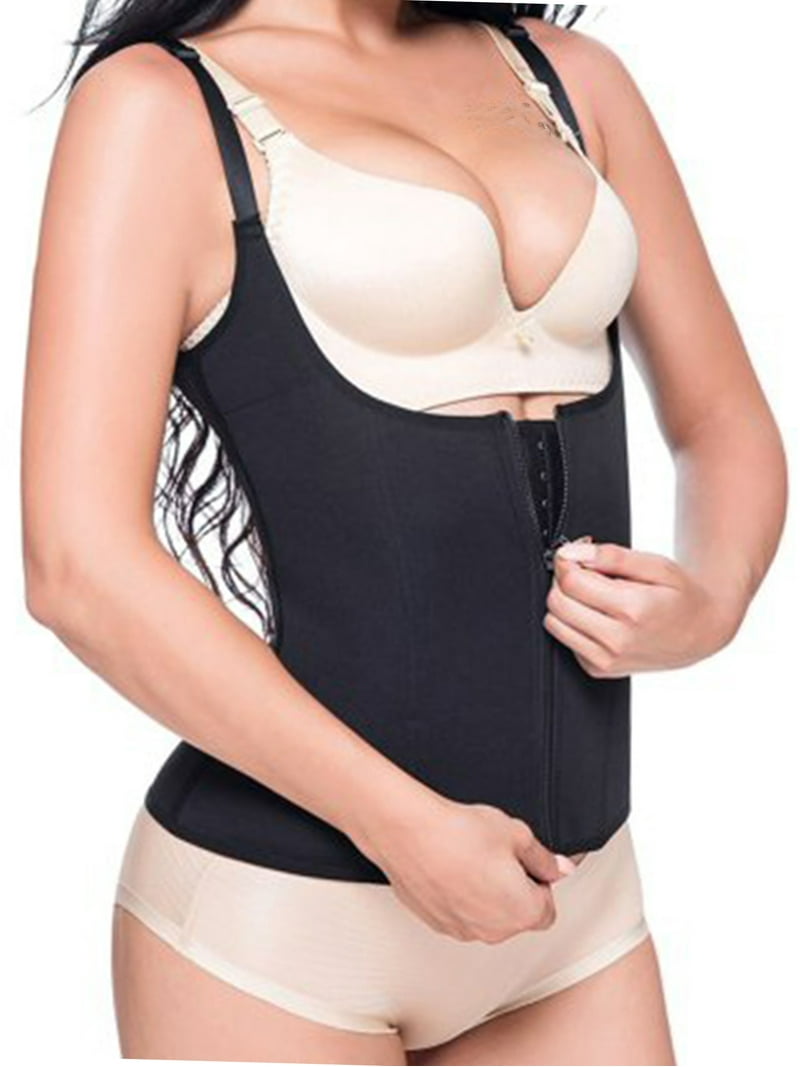 SAYFUT Women's Underbust Corset Waist Trainer Cincher Zip