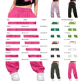 thumbnail image 4 of CPNG Girls' Summer Fashion Cargo Pants Elastic High Waist Wide Leg Baggy Multi-Pocket Cargo Sweatpants Casual Jogger(Black,15-16 Years), 4 of 8