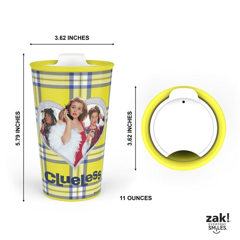 Zak Designs 11oz Clueless Java Twist Tumbler, Ceramic Tumbler with