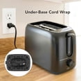 thumbnail image 6 of OVENTE Electric 2 Slice Toaster Machine with 6-Shade Browning Selector Setting, Compact Design and Removable Crumb Tray, 700W Power Perfect for Toasting Bread, Thin Bagels and Waffles, Black TP2210B, 6 of 11