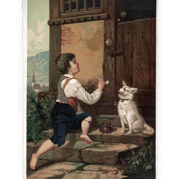 Print: Childhood's Happy Hours, 1873