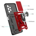 thumbnail image 3 of Rugged Case for Samsung Galaxy A32 5G Shockproof Phone Case with Camera Lens Slide Cover and Ring Holder Kickstand, Support Magnet Car Mount, Military Grade Heavy Duty Protection Cover, Red, 3 of 7