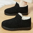 thumbnail image 2 of Black Ladies Warm Shoes With Fleece Lining And Thickened Design For Cool Weather Comfortable And Soft-Soled, 2 of 9