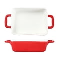 thumbnail image 1 of Minimalist Ceramic Double-Handled Baking Pan Rectangular Household Tableware Oven Microwave, 1 of 5
