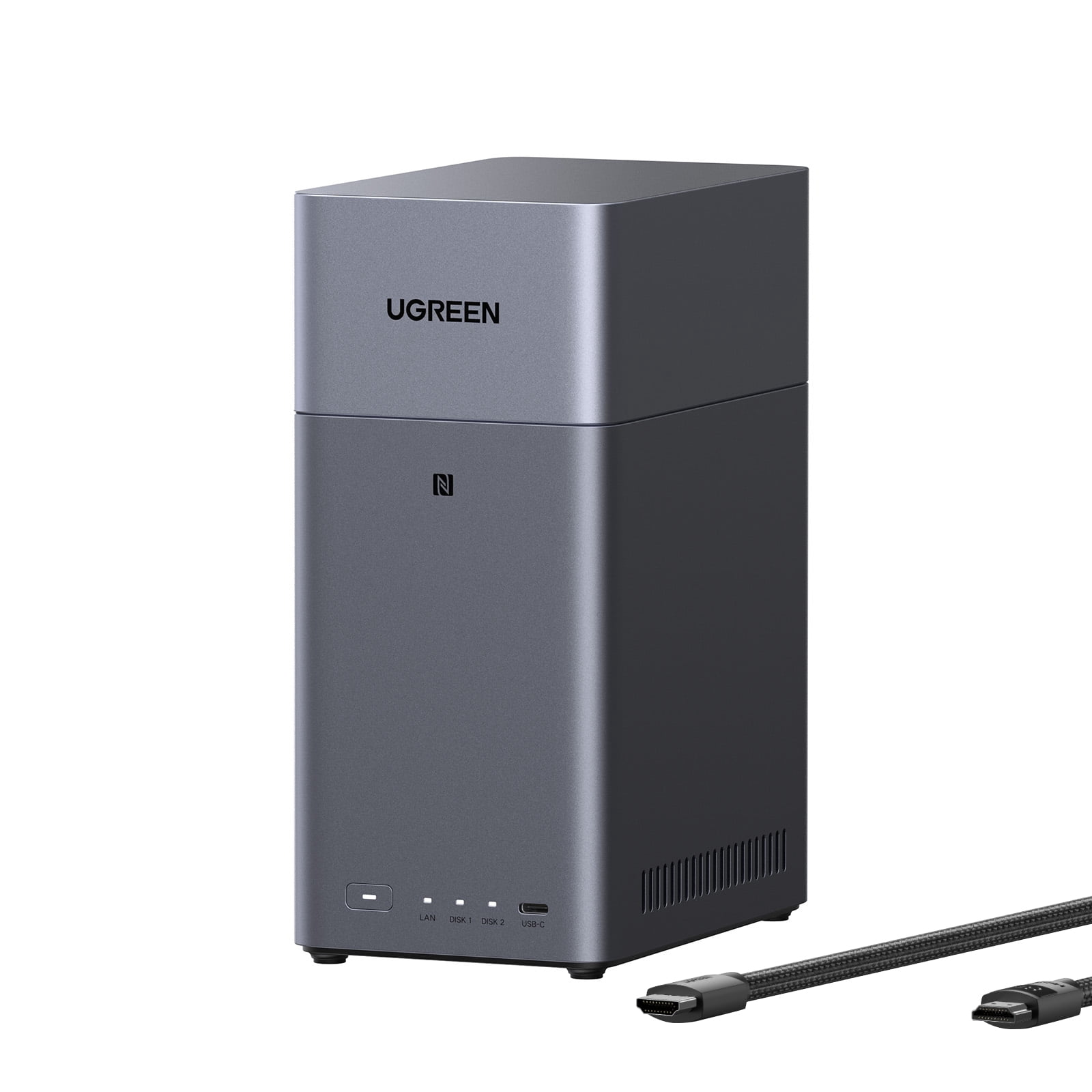UGREEN NASync DH2300 2-Bay Network Attached Storage with HDMI Cable