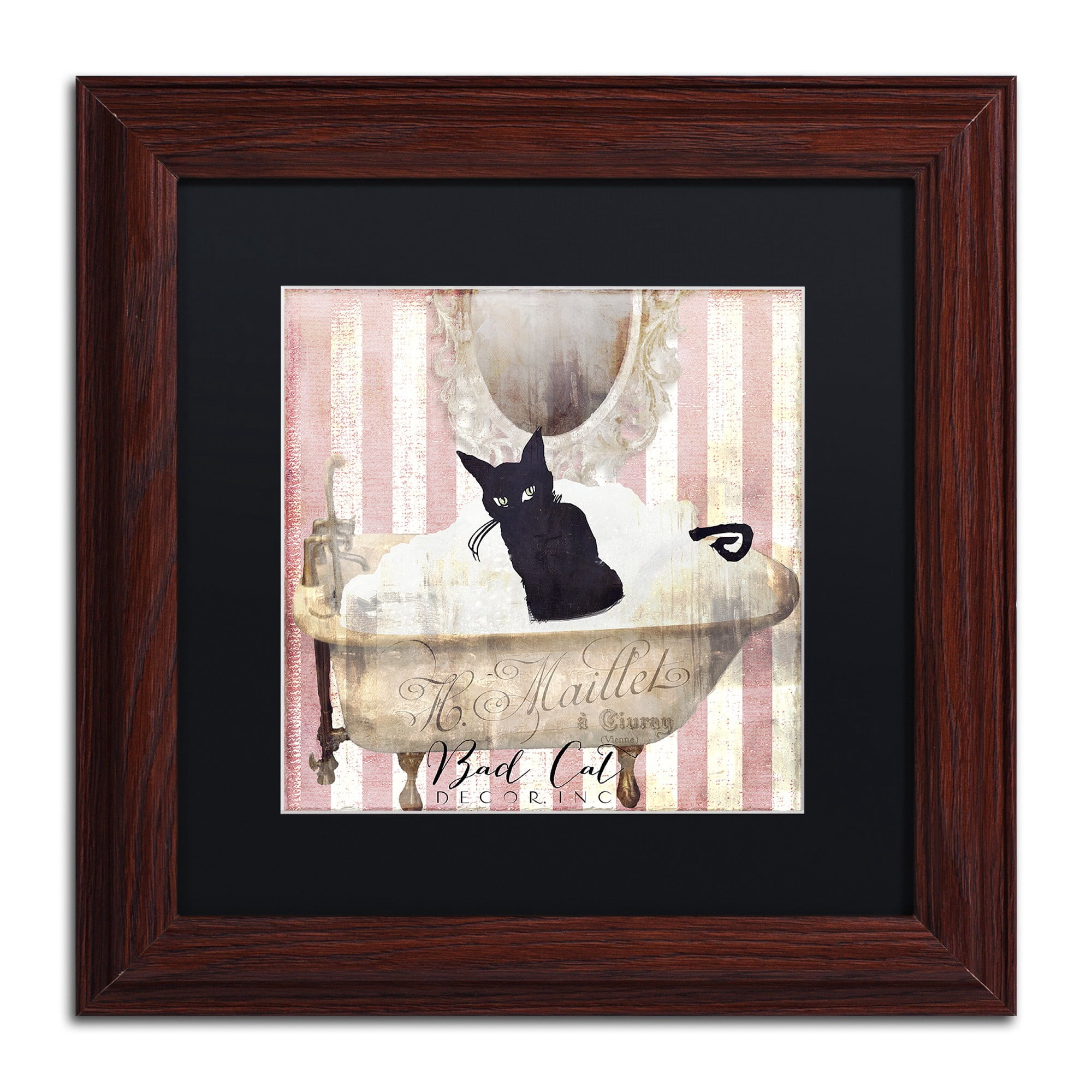 "Bad Cat II" Canvas Art by Color Bakery Black Matte, Wood Frame