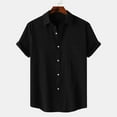 thumbnail image 2 of Mens Button Down Shirt Short Sleeve Button Short Sleeve Shirts for Men Black Short Sleeve Shirt Short Sleeve Button Down Men Linen Men Tops Casual Clearance, 2 of 9