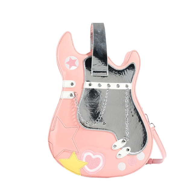 PALIFEUR Household Essentials Guitar Shaped Bag Backpack Patent Leather Ladies Mini Backpack Sewing Thread Purse For Women Ladies Small Size