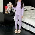 thumbnail image 4 of BLVB Girls Thermal Underwear Set Soft Winter Thermal Top and Bottom with Fleece Lined Kids Base Layer for Girls, 4 of 6