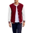 thumbnail image 5 of COOFANDY Men's Baseball Letterman Jacket Unisex Varsity Jacket Casual Jacket Slim Fit Coat, 5 of 6