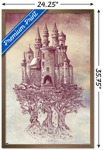 Rachel Caldwell - Castle in Trees Wall Poster, 22.375" x 34" Framed
