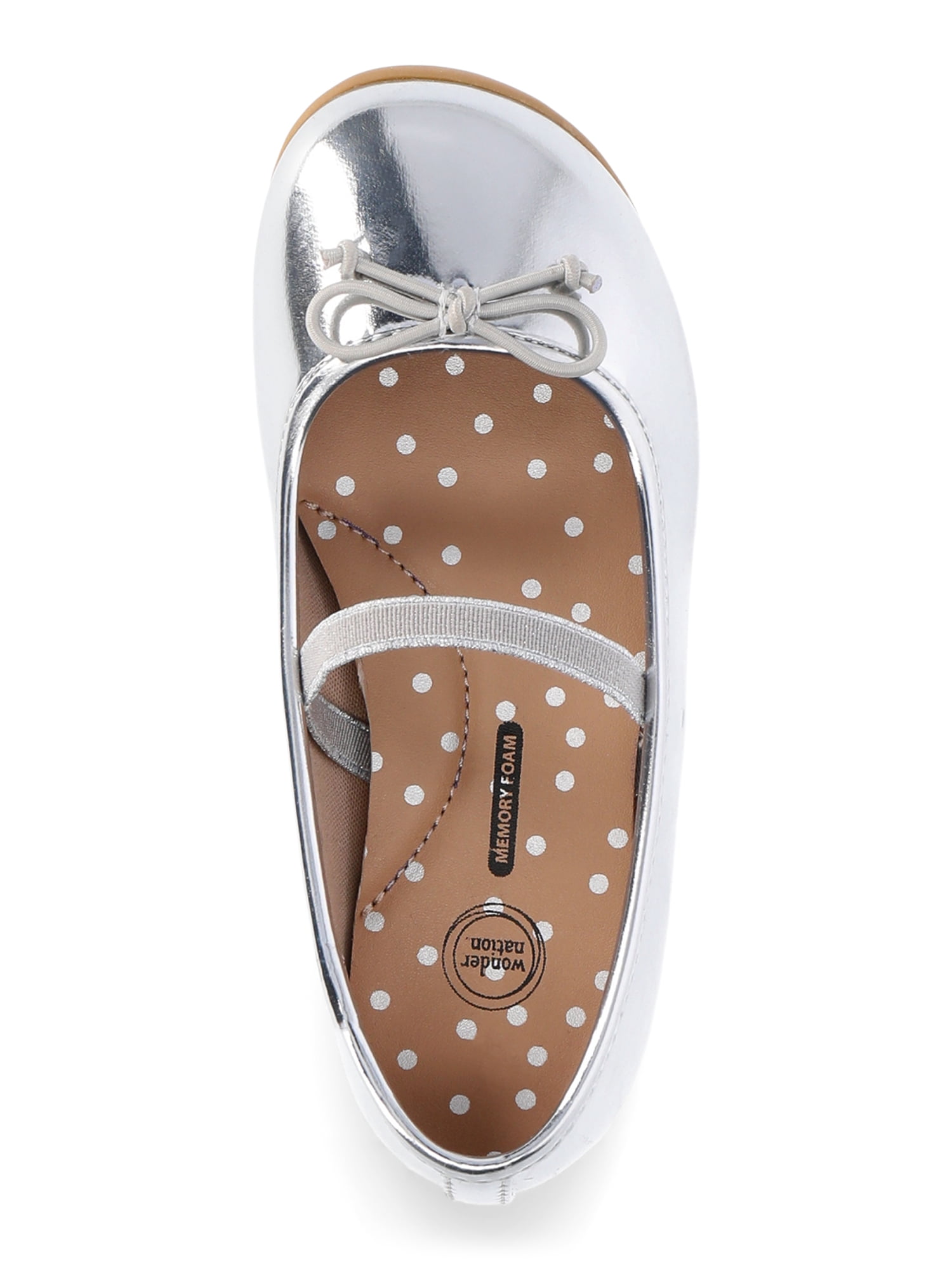 Wonder Nation Girls Bow Ballet Flats