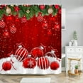 thumbnail image 6 of Christmas Shower Curtain Winter Snowflake Shower Curtains with 12 Hooks Waterproof Red Xmas Balls Bath Curtain for Bathroom Bathtub Decor, 71x35in, 6 of 6