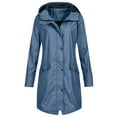 thumbnail image 1 of Imperméable pour Femmes Coupe-Vent Long à Capuche Imperméable Voyage Randonnée Escalade Veste de Pluie, 1 of 3