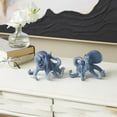 thumbnail image 2 of 6"W, 4"H Dark Blue Polystone Small Distressed Octopus Sculpture, by DecMode (2 Count), 2 of 9