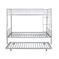 thumbnail image 5 of Bunk Bed, Save Space or Split Into 2 Beds, Metal Bunk Bed with Ladder and Safety Guardrail, Space-Saving Bunk Beds with Trundle for Teens & Adults, No Box Spring Needed, 5 of 9