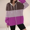 thumbnail image 4 of Fancifize Womens Oversized Striped Hoodies Fleece Sweatshirts Trendy Zip Up Color Block Outfits Casual Y2k Outwear Fall Winter Hooded Jackets, 4 of 4