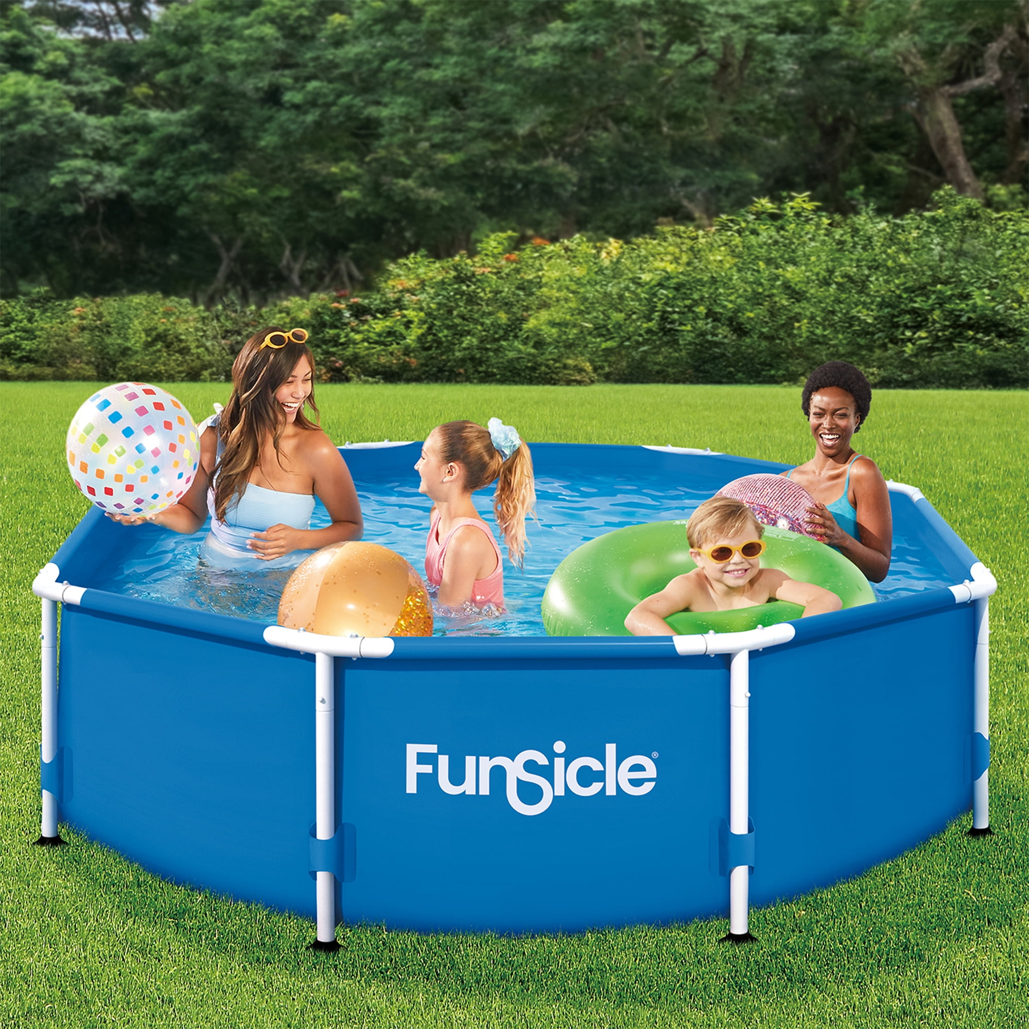 Funsicle 8'x30" Outdoor Activity Round Frame Above Ground Swimming Pool Set