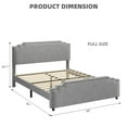 thumbnail image 2 of Litake Full Size Bed Frame, Velvet Upholstered Platform Bed Frame and Headboard with Rivet Decor, Strong Wood Slat Support, No Box Spring Needed, Easy Assembly - Grey, 2 of 6