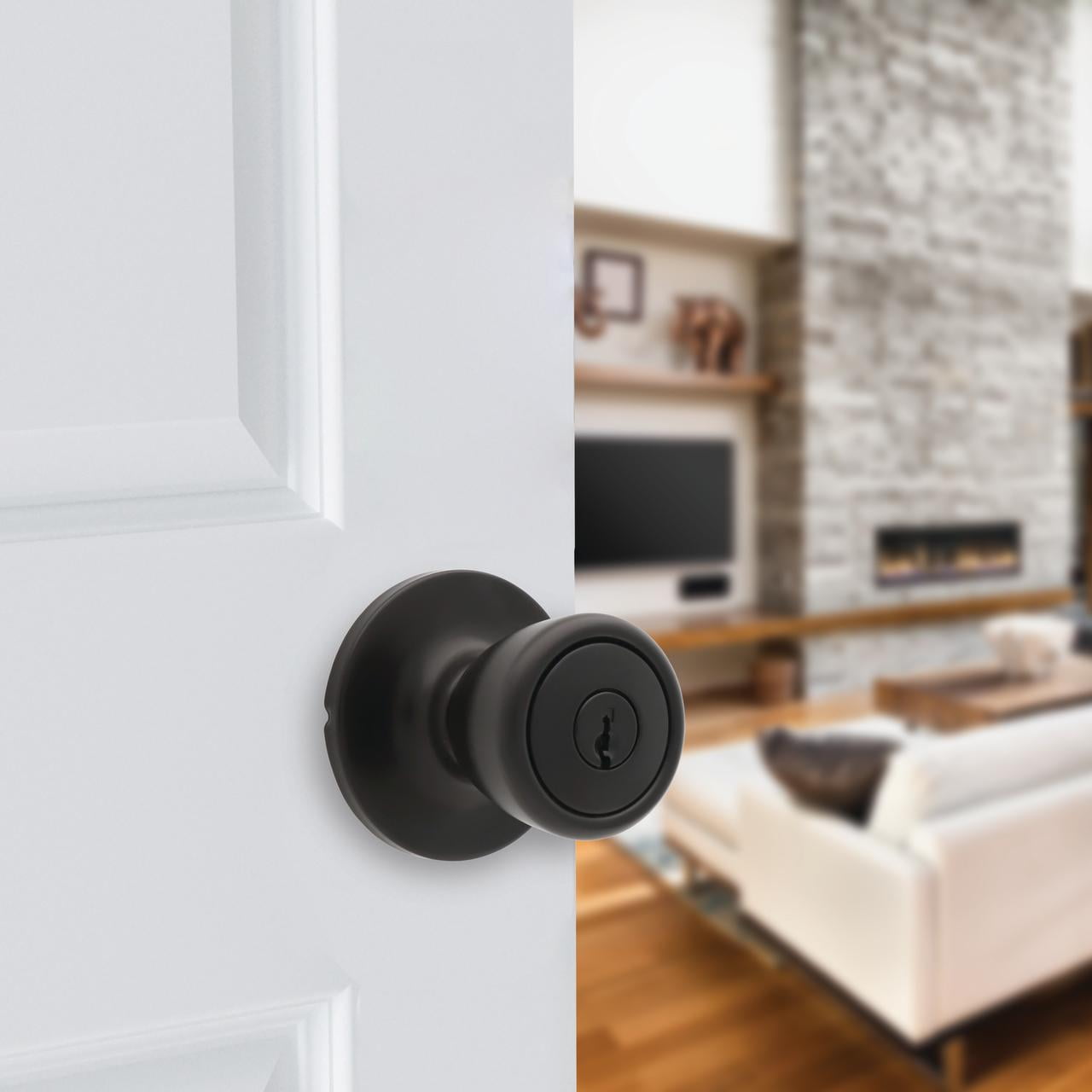 Lokhaus Keyed Entry Tulip Doorknob Matte Black 2 Count