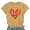 thumbnail image 1 of Meichang T-Shirts Joyeuse Saint-Valentin pour Femmes, Col Rond, Imprimé Cœur, Manches Courtes, Coupe Ample, Décontracté, Cadeaux de Printemps, 1 of 3