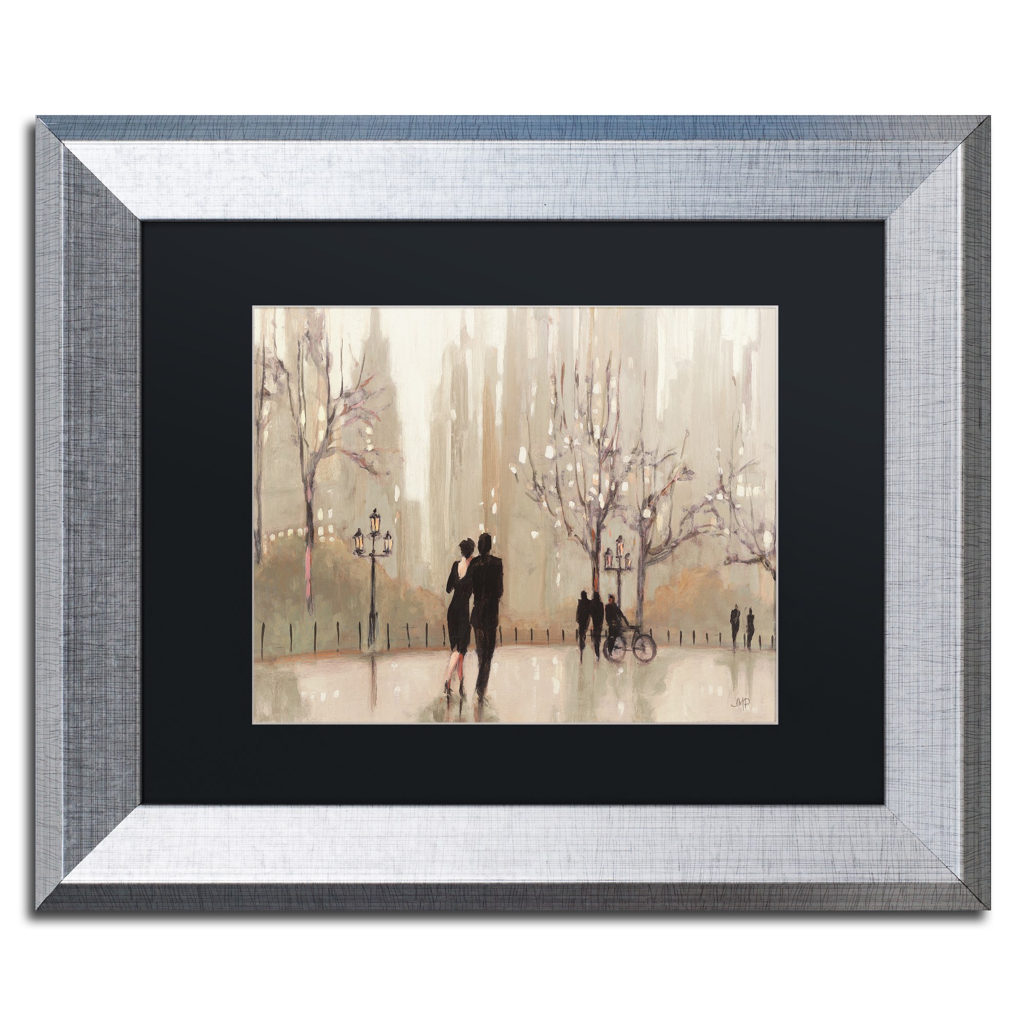 Trademark Fine Art "An Evening Out Neutral" Canvas Art by Julia Purinton Black Matte, Silver Frame