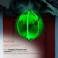 thumbnail image 5 of Alpine Corporation 13" Light-Up Hanging Ball Holiday Ornament, Green, 5 of 12