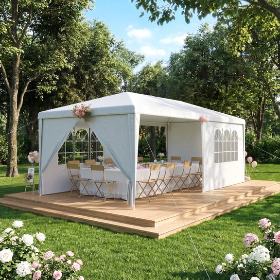 SOBREMESA 10x20ft Pop up Canopy with Sidewalls,Waterproof Canopy Tent for Outside,Party,Event,Commercial with Carry Bag