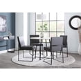 thumbnail image 5 of Lumisource High Back Fuji Contemporary Dining Chair in Black Steel and Grey Faux Leather - Set of 2, 5 of 7