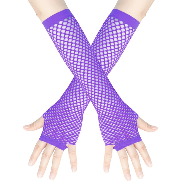 RXIRUCGD Gants en Résille pour Femmes Gants Néon Sans Doigts pour Accessoires de Fête