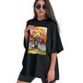 thumbnail image 3 of Plus Size Shirt for Women Black Tops for Women Short Sleeves Shirt for Women T Shirt Oversized Shirt for Women S, 3 of 5