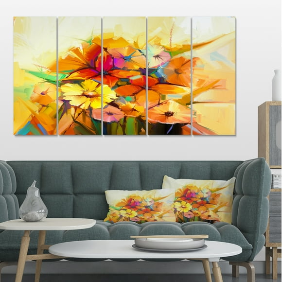 Fantastic Colorful Gerbera Flowers - Large Floral Canvas Art Print