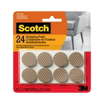 Scotch Gripping Pads, Round, No Slip Furniture Pads, 1 in, 24 Pack