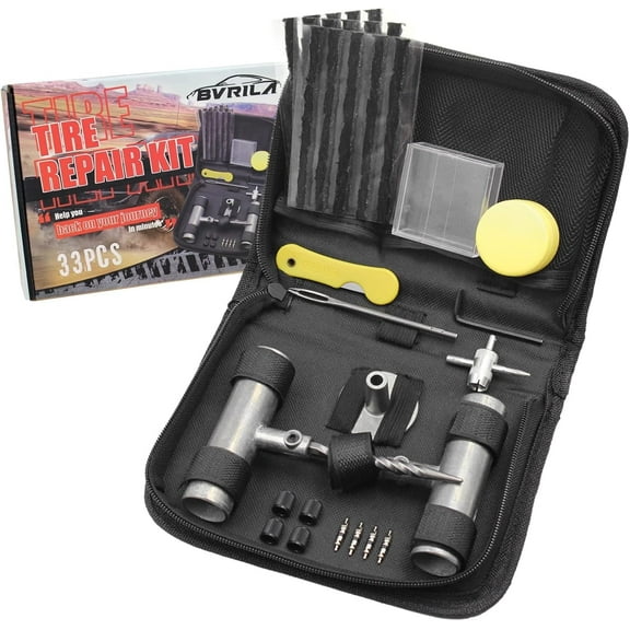 BVRILA Heavy Duty Tire Puncture Repair Kit, 37Pcs