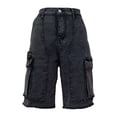 thumbnail image 5 of Breezora Casual Womens Denim Cargo Shorts High Waist Distressed Straight Leg Knee Length with Multi Pockets, 5 of 8