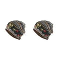thumbnail image 4 of Beanie Hat Bohemian Style Hijab Floral Print Turban Ear Protection Bonnet Black floral 2Set, 4 of 6