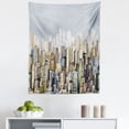 thumbnail image 1 of City Tapestry, Hand Drawn Modern Urban Life Illustration Apartment Buildings Skyscrapers Open Sky, Fabric Wall Hanging Decor for Bedroom Living Room Dorm, 5 Sizes, Multicolor, by Ambesonne, 1 of 1