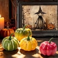 thumbnail image 5 of 2Pcs Artificial Pink Pumpkins,3.1 Inch Lifelike Faux Speckled Magenta Pumpkin Decor with Gold Splashes,Reusable Halloween Table Mantel Centerpiece Ornaments, 5 of 7