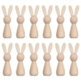 thumbnail image 3 of 12 figuras de conejo de madera en blanco, conejo de Pascua de madera, conejo de Pascua de madera para pintar, muñecos de madera sin terminar, 3 of 8