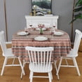 thumbnail image 2 of Boho Red Striped Ethnic Pattern Round Tablecloth 60"x60",Wrinkle Wipeable Table Cloth for Kitchen Dining Room Picnic Patio Party, 2 of 6