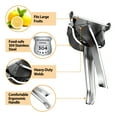 thumbnail image 3 of AzulHome 304 Stainless Steel Lemon Squeezer, Extra Large Manual Citrus Squeezer with Food Clip and 10 Filter Bags, Lime Squeezer Bar Tool, Metal Hand Press, 3 of 7