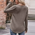 thumbnail image 4 of Besolor Women's Fall Spring Tunic Tops Crewneck Pleated Long Sleeve T-Shirt Casual Loose Ladies Going out Blouse, 4 of 7
