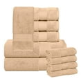 thumbnail image 2 of Superior Aria Turkish Cotton 10-Piece Towel Set, Ultra Soft Heavyweight Towels, Hazelnut, 2 of 6