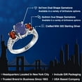 thumbnail image 2 of Gem Stone King 3.14 Ct Oval Blue Lapis Red Garnet 925 Sterling Silver Ring (Size 6), 2 of 6