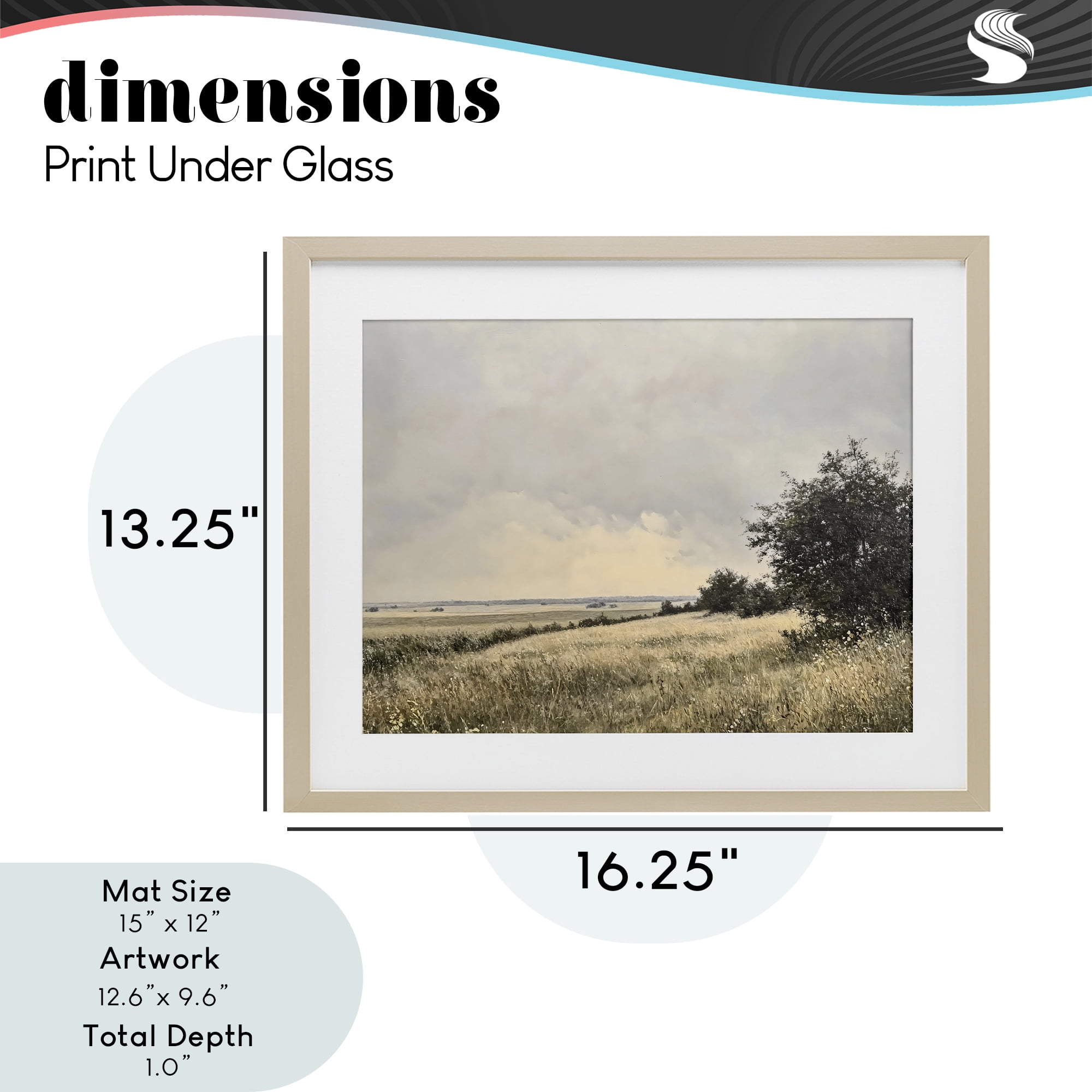 Stupell Industries Rustic Countryside Hill Landscape Birch Framed Print Under Glass, design by Franklyn Gregory
