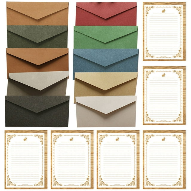 CRAFTHROU 10 Sets of Card Envelopes for Invitations Assorted Color Paper Privacy Security Birthday Festival