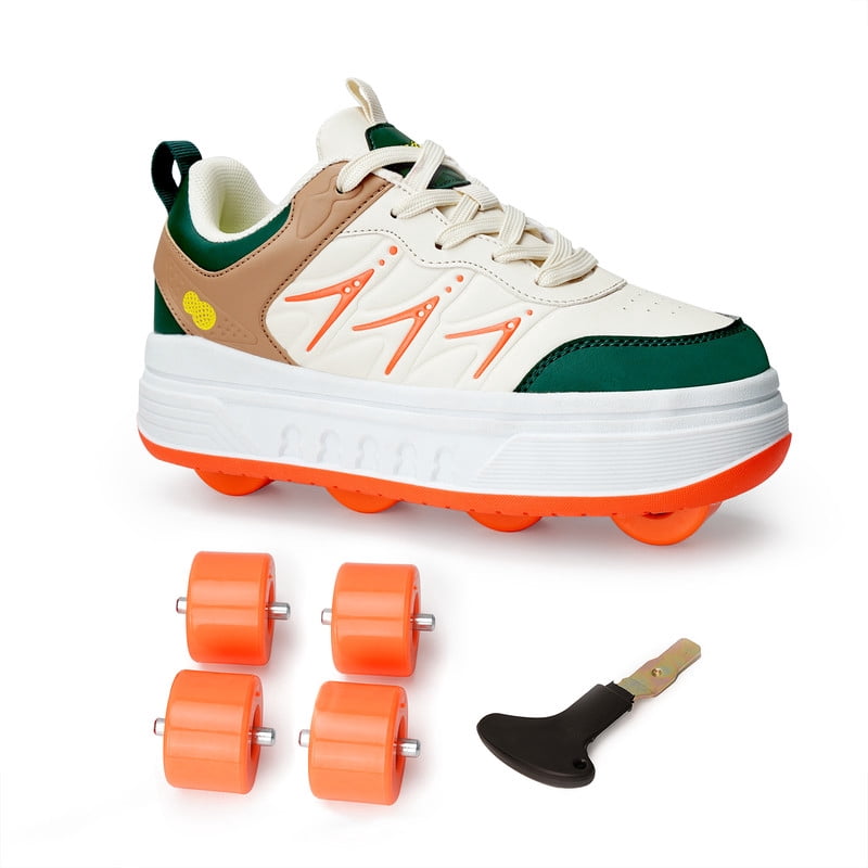KOFUBOKE Roller Skate Shoes & Unisex Sneakers with 4 Wheels for Outdoor Sports Activities